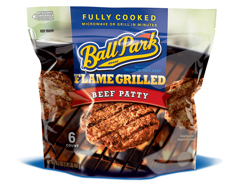 FullyCooked Frozen Beef Patties Ball Park® Brand